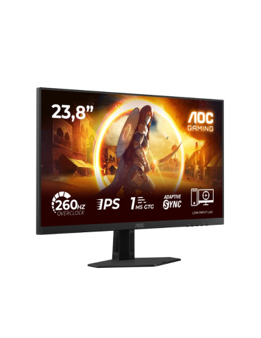 AOC 24G4ZRE, 23.8" Fast IPS WLED, 1920x1080@260Hz (OC, Native 240Hz), 1ms GtG, 0.3ms MPRT, 300cd m/2, 1000:1, Adaptive Sync, 