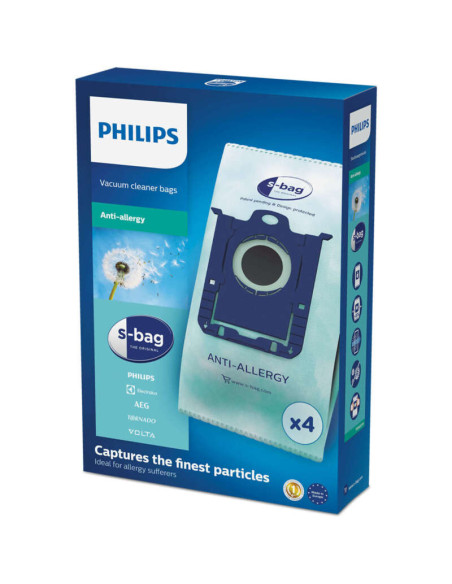 Philips торба за прах за еднократна употреба FC8022/04 4 s-bag HEPA10 филтър 15 повече капацитет