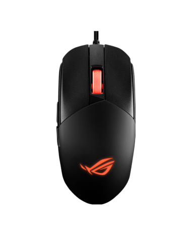 Геймърска мишка Asus ROG Strix Impact III, полу-две ръце, жична, лека, сензор 12000 DPI, 5 програмируеми бутона, сменяеми пре