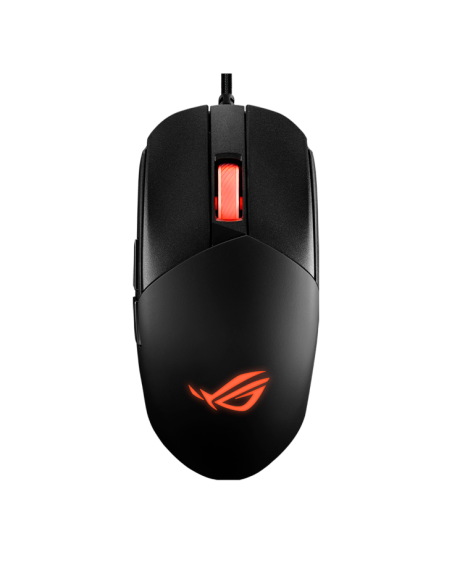 Геймърска мишка Asus ROG Strix Impact III, полу-две ръце, жична, лека, сензор 12000 DPI, 5 програмируеми бутона, сменяеми пре