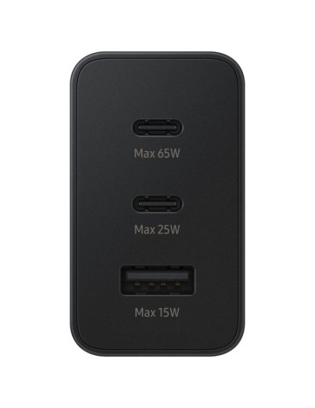 Захранващ адаптер SAMSUNG Trio 65W USB-C 25W USB-C 15W USB-A Черен
