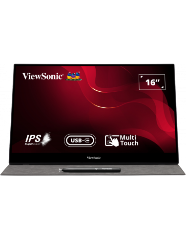 VIEWSONIC TD1655 Преносим сензорен дисплей 15,6 инча 1920x1080 Проектиран капацитивен 10 точки докосване с mini HDMI 2 USB ти