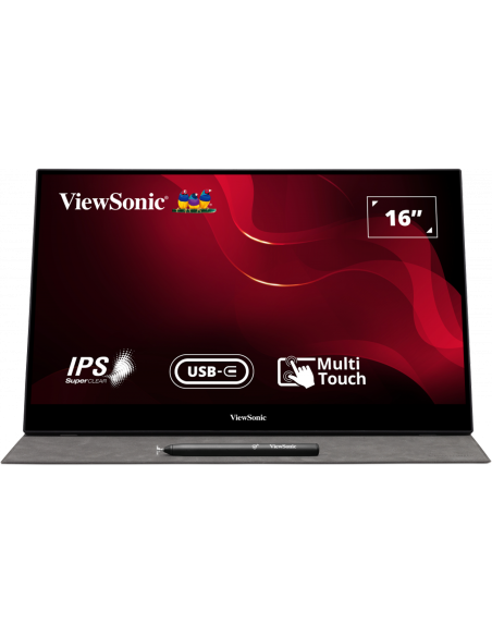 VIEWSONIC TD1655 Преносим сензорен дисплей 15,6 инча 1920x1080 Проектиран капацитивен 10 точки докосване с mini HDMI 2 USB ти