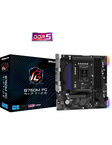 ASROCK MB Desktop B760M PG RIPTIDE (S1700, 4x DDR5, 1x PCIe 4.0 x16, 1x PCIe 4.0 x1, 1x M.2 Key E for Wi-Fi, 1x M.2 Hyper Gen