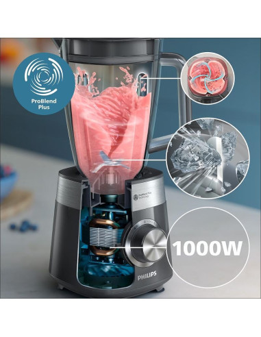 PHILIPS Blender Series 5000 1000W ProBlend Plus 3 настройки 2l сив
