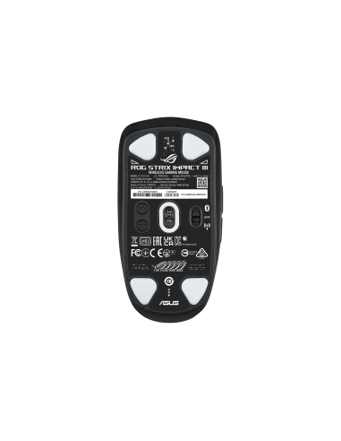 Безжична игрална мишка Asus ROG Strix Impact III, 57 G лека, 36K DPI сензор, Bluetooth и 2,4 GHz RF, ROG SpeedNova, до 618 ча