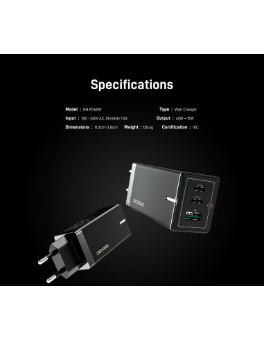 DOOGEE 65W GaN Fast Charger
