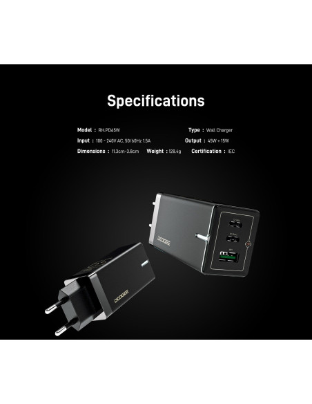 DOOGEE 65W GaN Fast Charger
